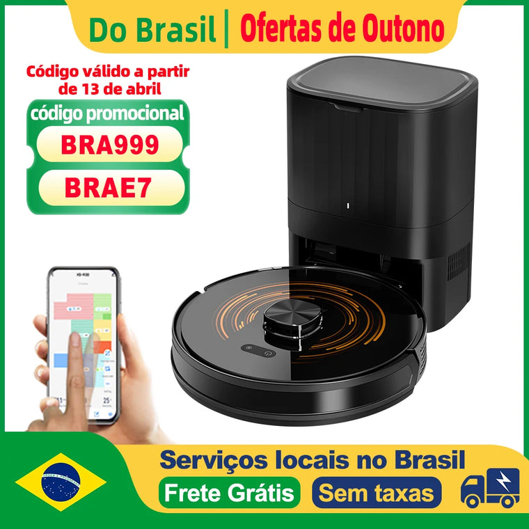 Robô Aspirador Inteligente ABIR K30 com Base Autoesvaziável