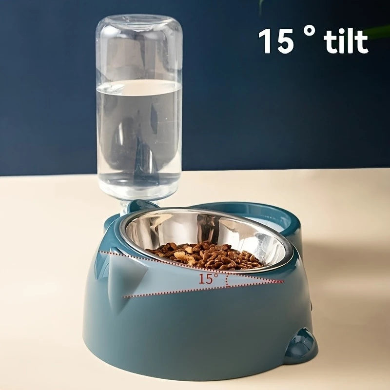 Comedouro e Bebedouro Automático Inclinado para Pets