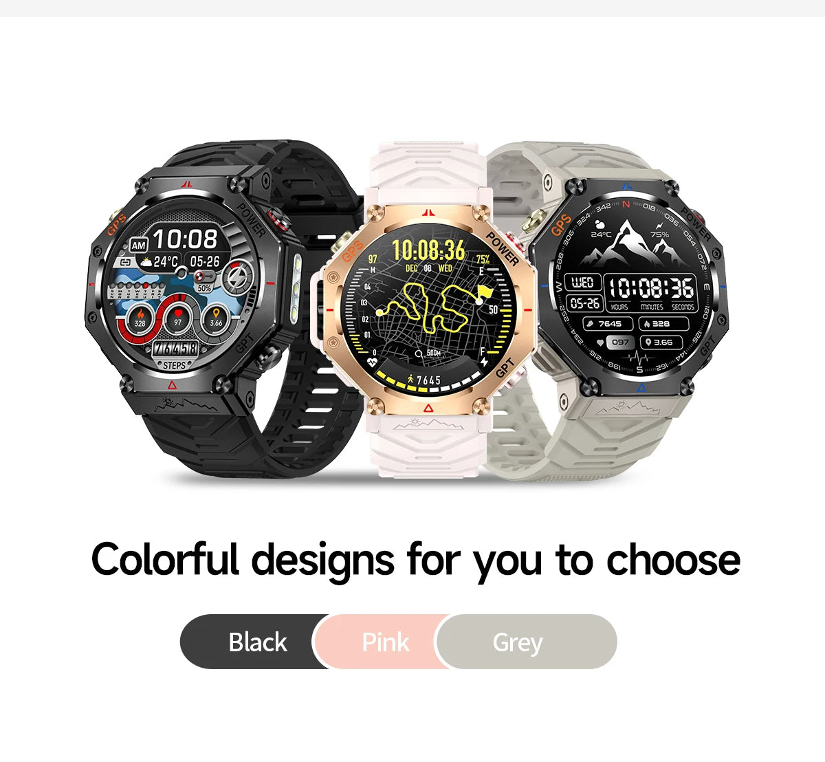 Smartwatch T-Rex 3 com GPS, Bússola e Tela AMOLED