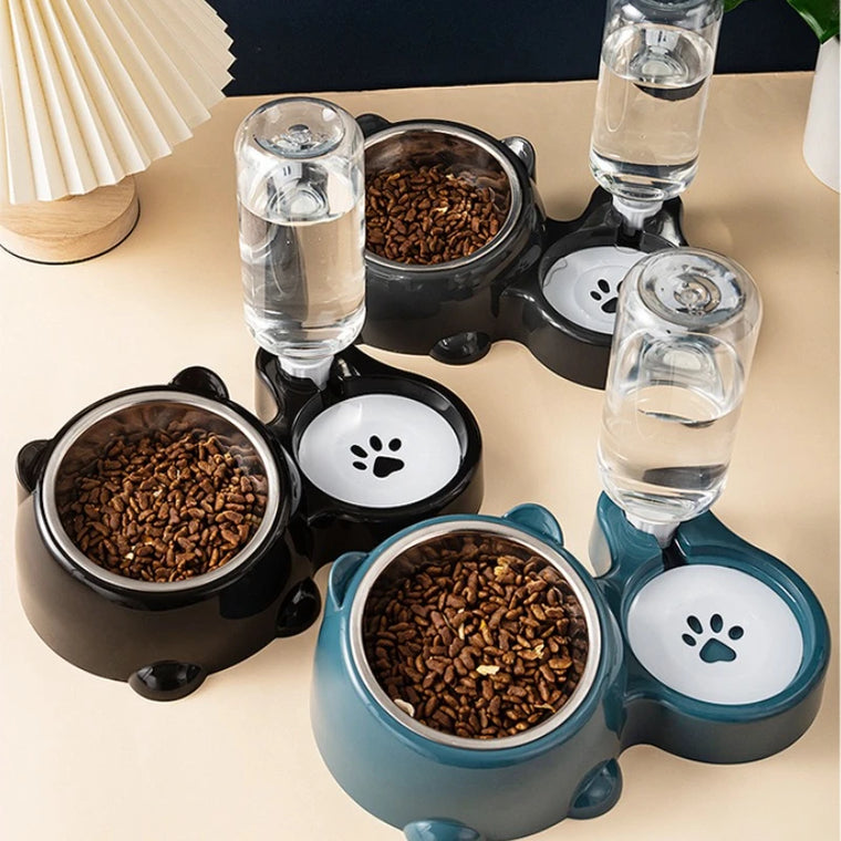 Comedouro e Bebedouro Automático Inclinado para Pets