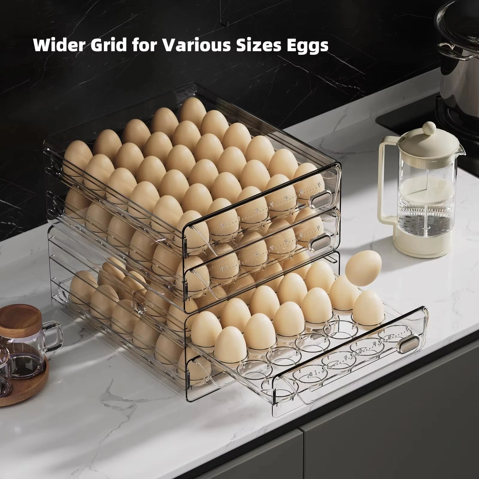Organizador de Ovos para Geladeira com Gavetas