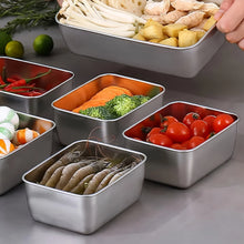 Kit com 6 Potes de Aço Inox com Tampa