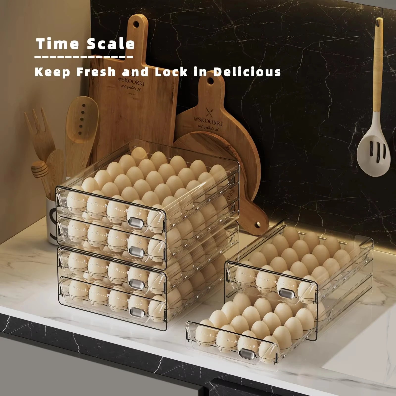 Organizador de Ovos para Geladeira com Gavetas