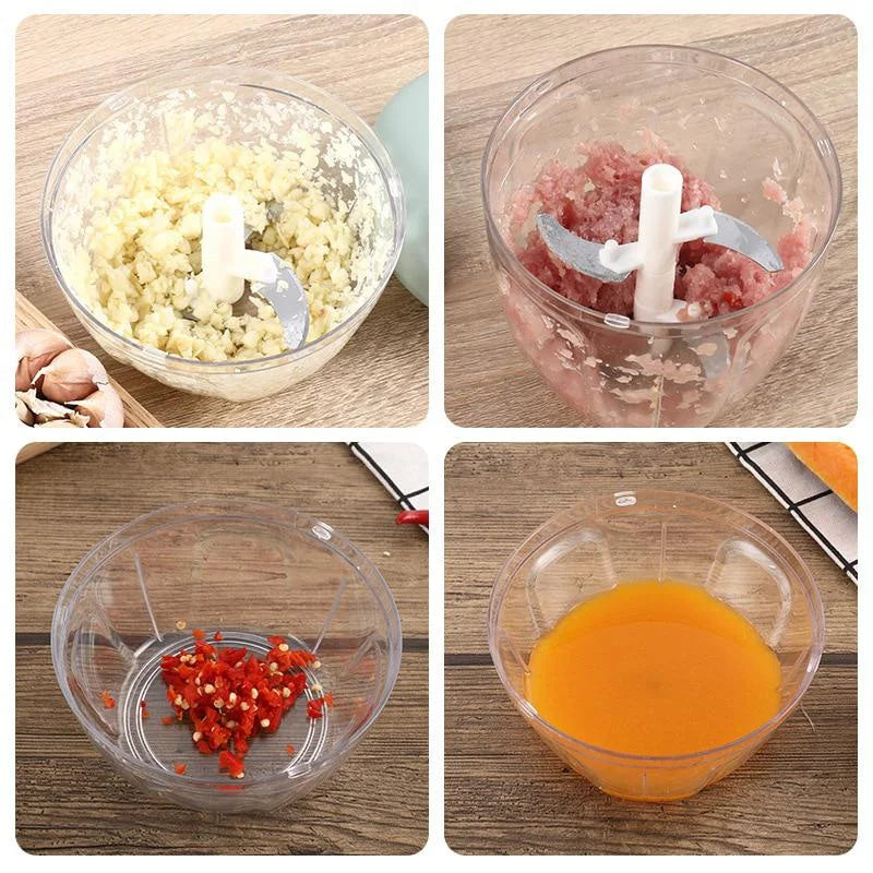 Mini Processador Manual para Alho e Legumes