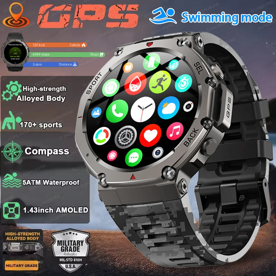 Smartwatch T-Rex 3 Ultra com GPS de Banda Dupla e Tela AMOLED