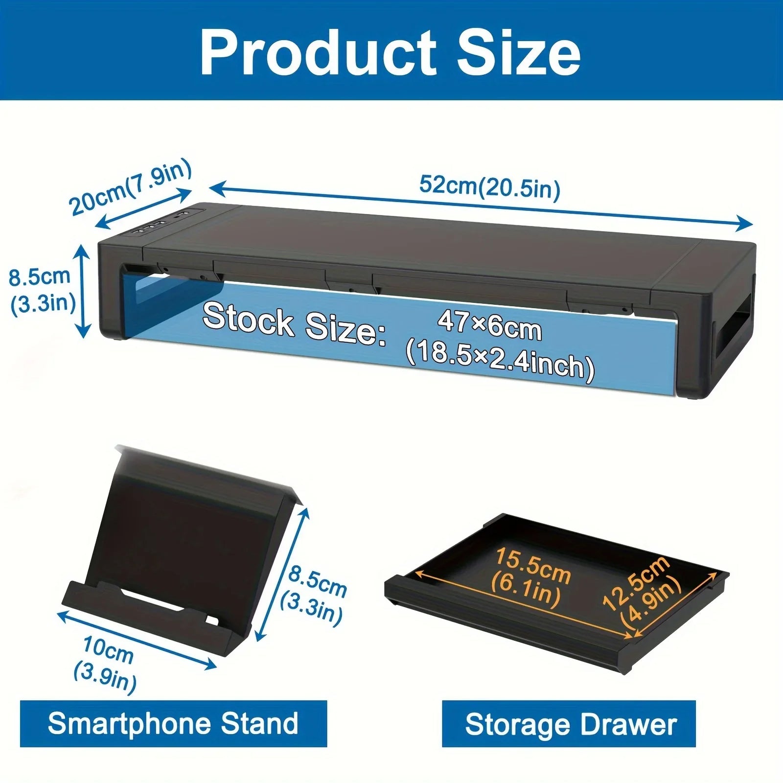 Suporte Elevador para Monitor com Gaveta
