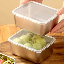 Kit com 6 Potes de Aço Inox com Tampa