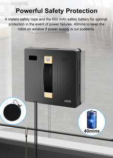 Robô Limpa Vidros Inteligente ABIR WD8 com Spray Duplo e Sucção Potente