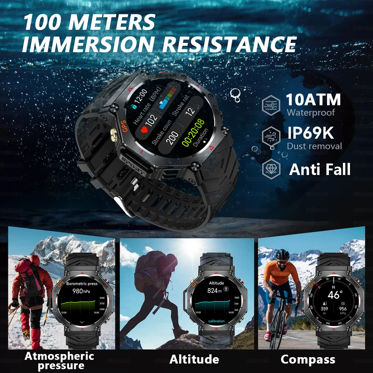 Smartwatch T-Rex 3 com GPS, Bússola e Tela AMOLED