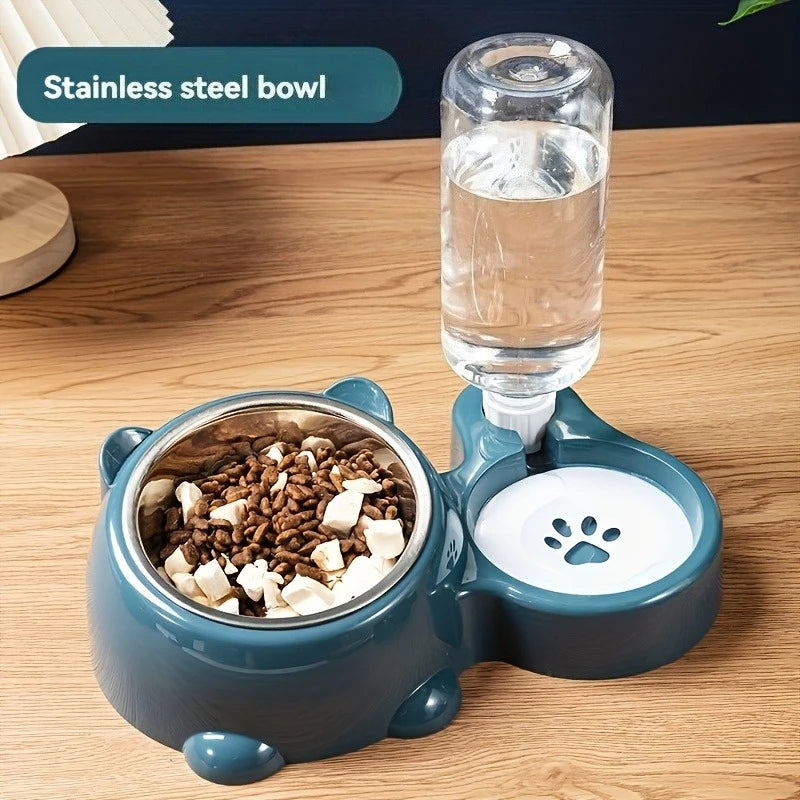 Comedouro e Bebedouro Automático Inclinado para Pets