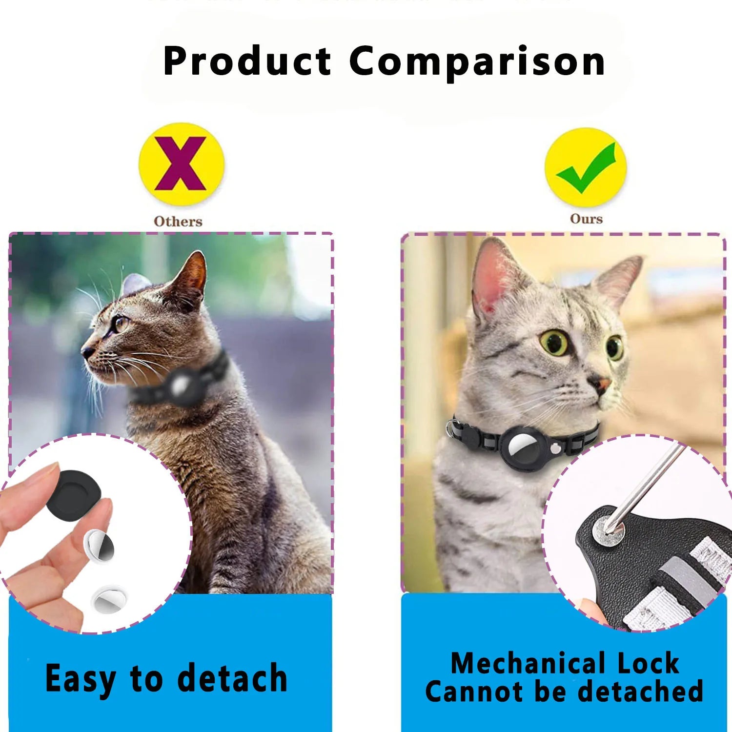 Coleira para Gato com Suporte para AirTag