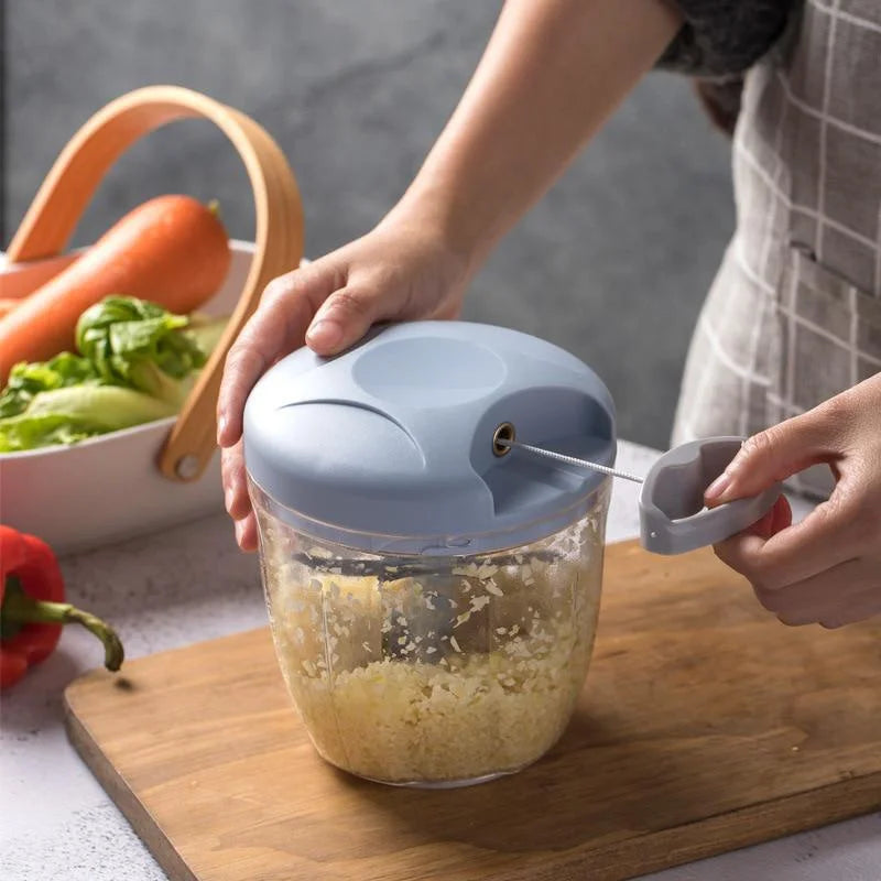 Mini Processador Manual para Alho e Legumes