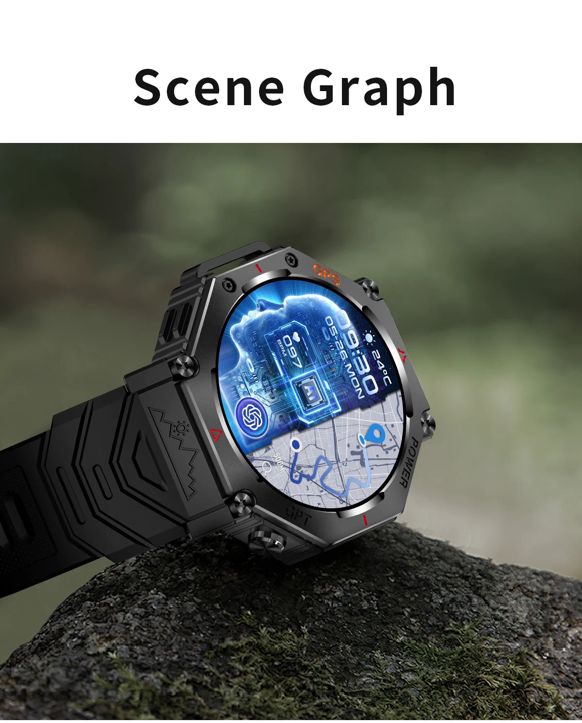 Smartwatch T-Rex 3 com GPS, Bússola e Tela AMOLED