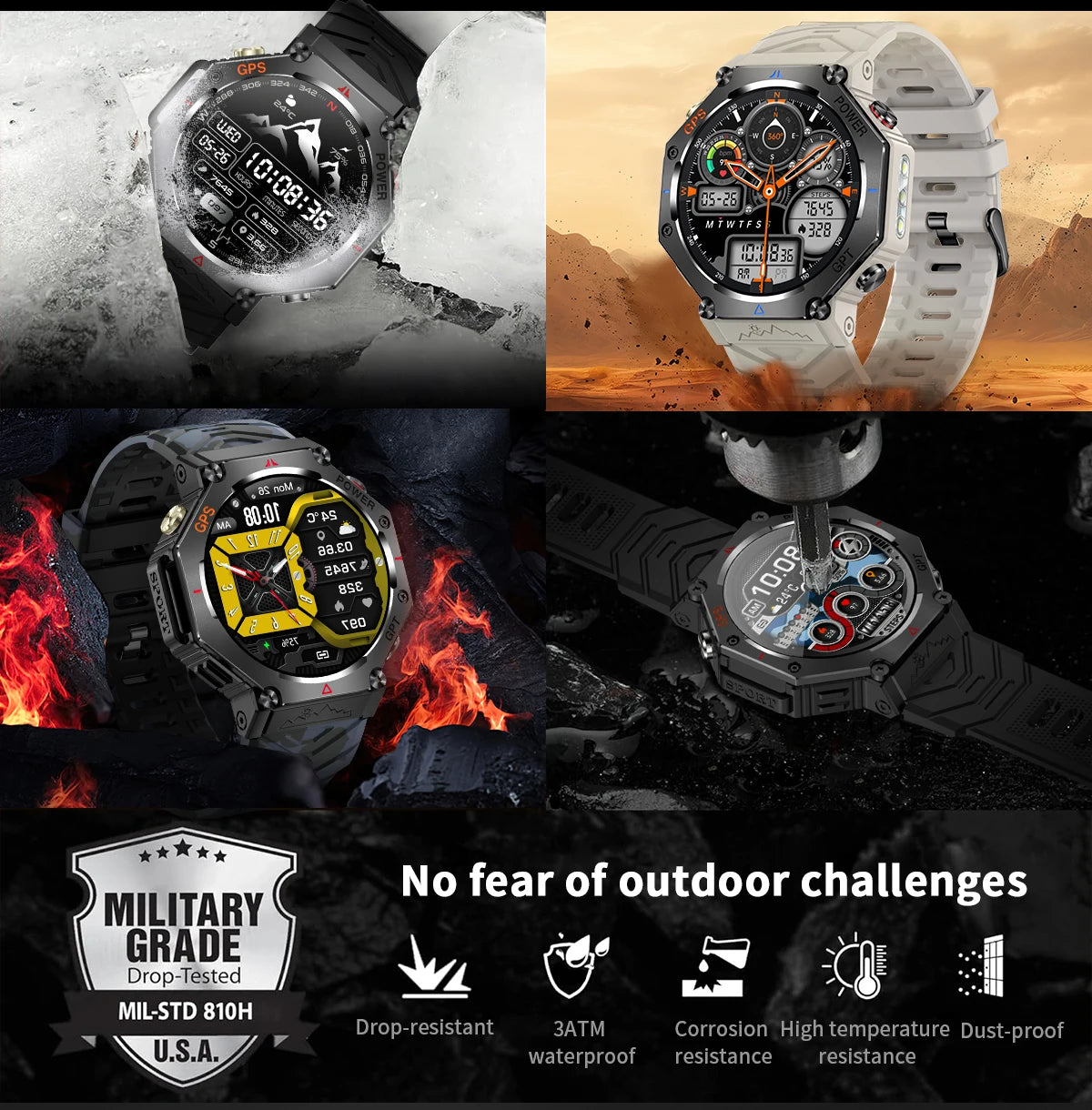 Smartwatch T-Rex 3 com GPS, Bússola e Tela AMOLED