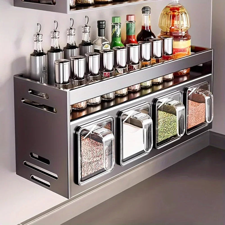Porta-Temperos de Parede em Aço Inox