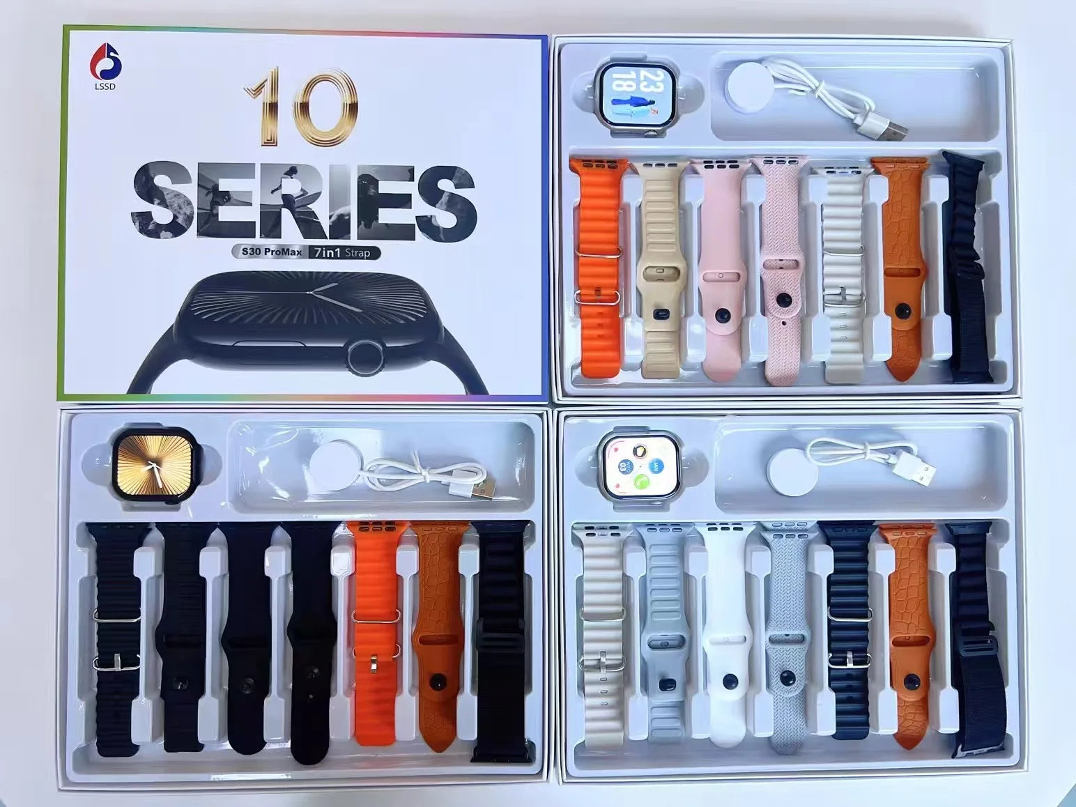 Smartwatch S30 Pro Max com Chamadas Bluetooth e 7 Pulseiras
