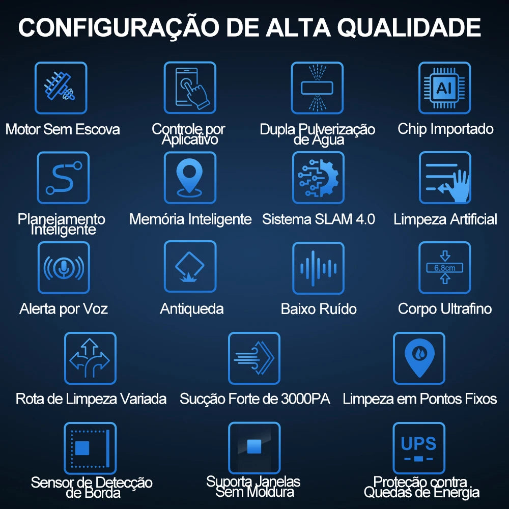 Robô Limpa Vidros Inteligente ABIR WD8 com Spray Duplo e Sucção Potente